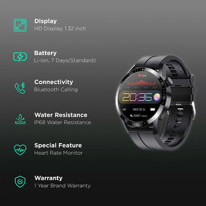 Fire-Boltt Talk Pro Smartwatch with Bluetooth Calling BSW038 BLACK