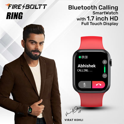 Fire-Boltt Ring Smartwatch with Bluetooth Calling BSW005 RED