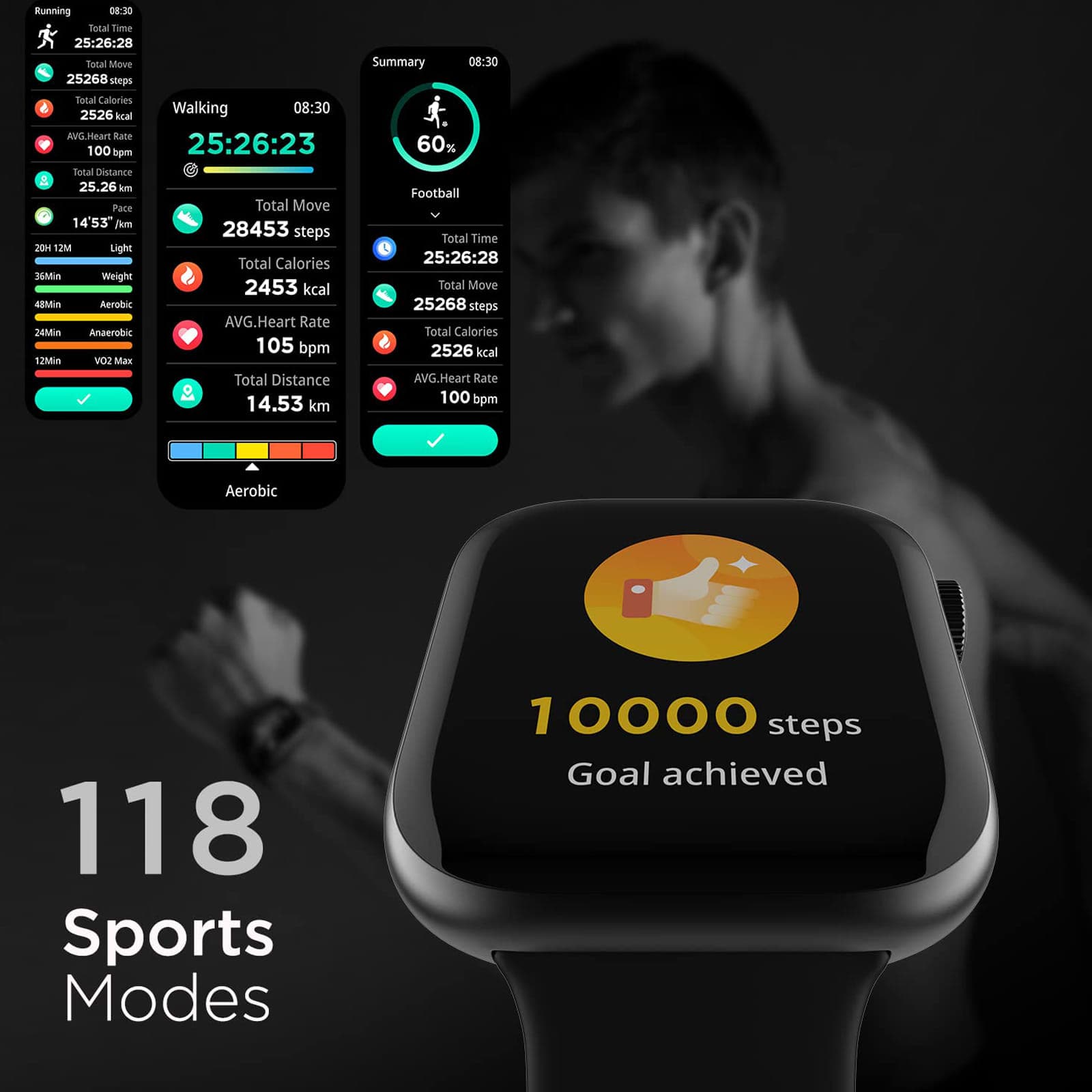 Fire-Boltt Ring 3 Smartwatch with Bluetooth Calling BSW043-BLACK