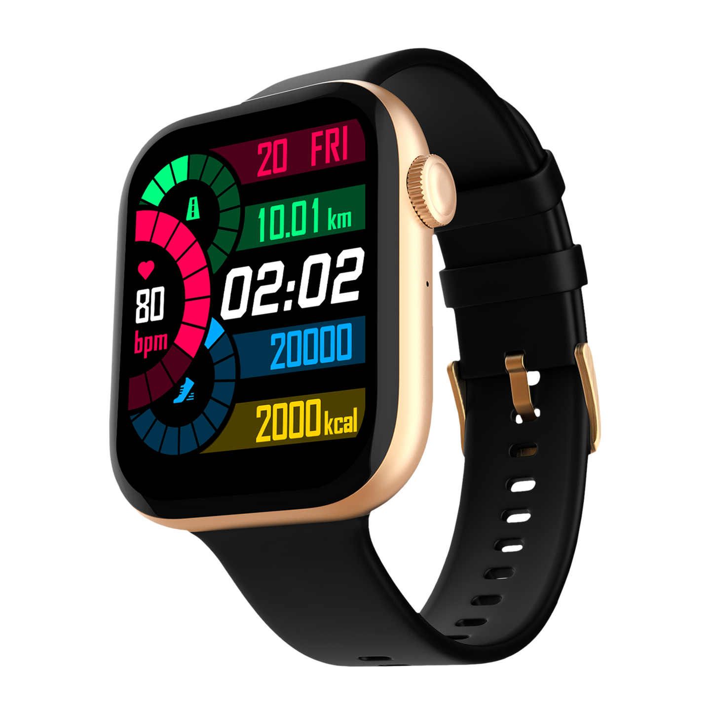 Fire-Boltt Ring 3 Smartwatch with Bluetooth Calling BSW043 GOLD BLACK
