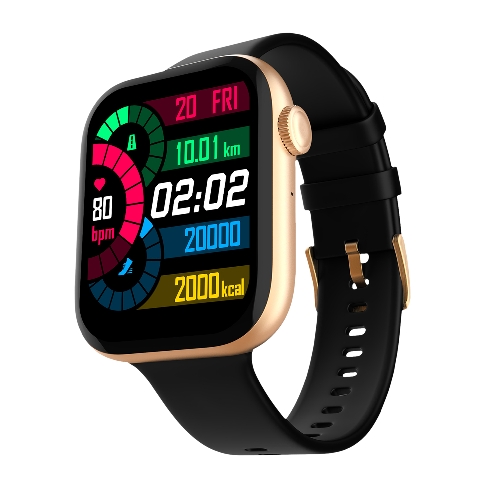 Fire-Boltt Ring 3 Smartwatch with Bluetooth Calling BSW043 GOLD BLACK