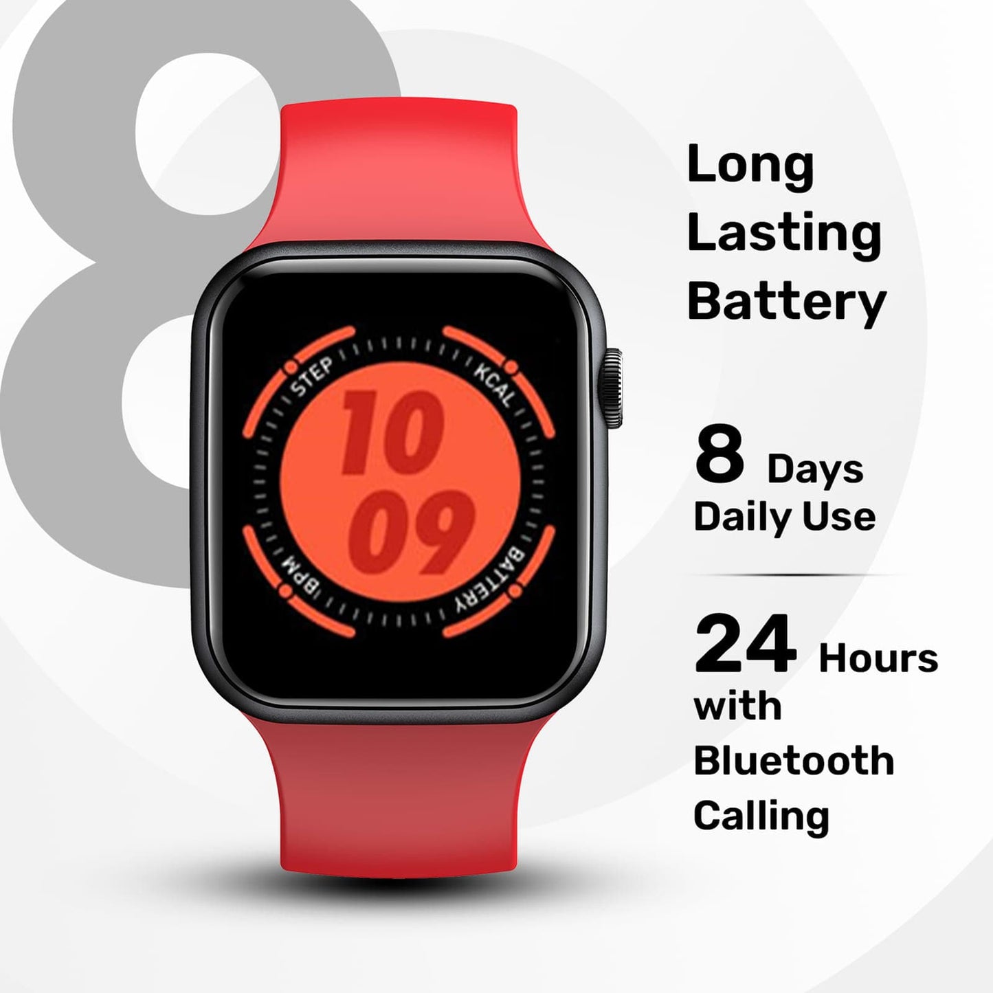 Fire-Boltt Ring Smartwatch with Bluetooth Calling BSW005 RED