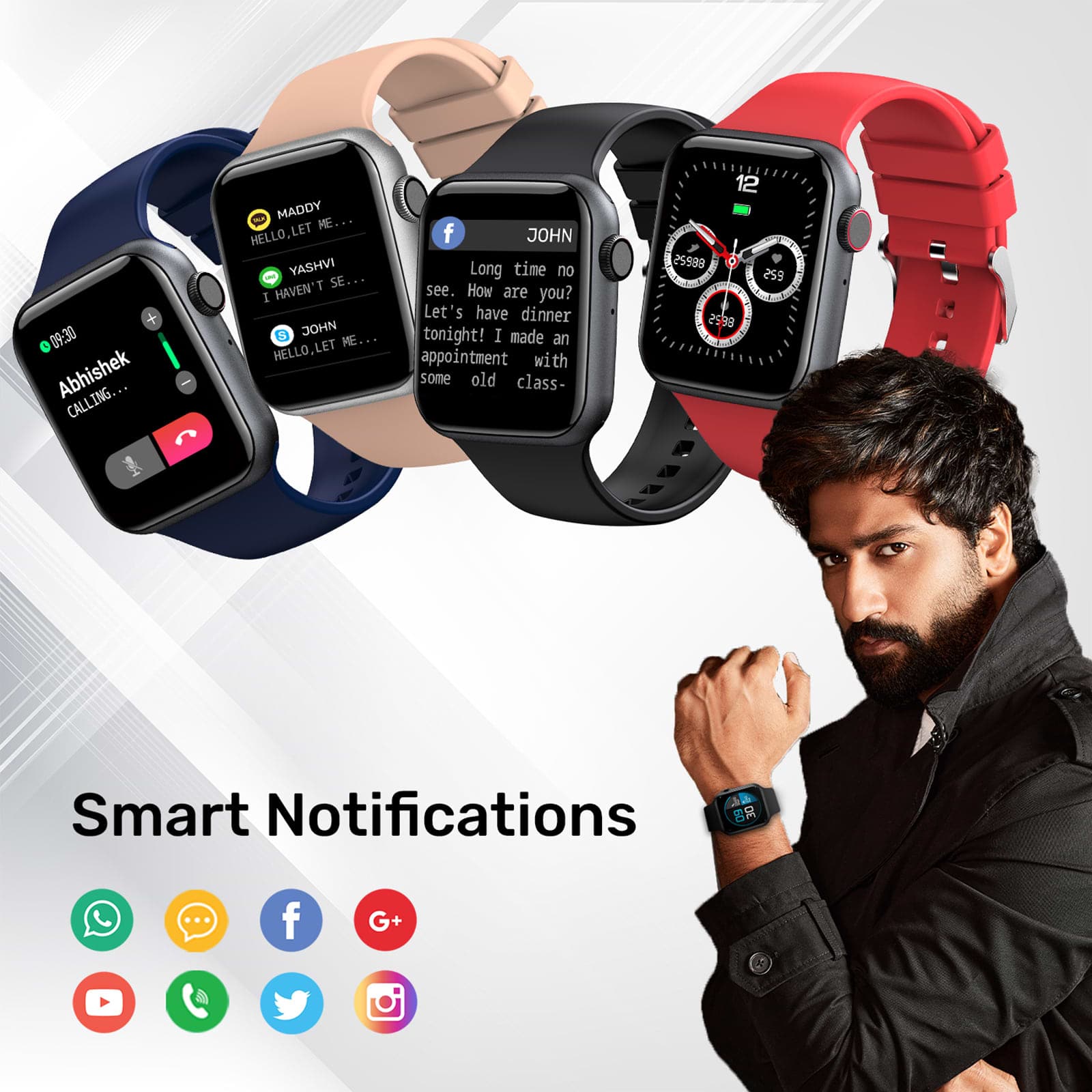 Fire-Boltt Ring Smartwatch with Bluetooth Calling BSW005 RED