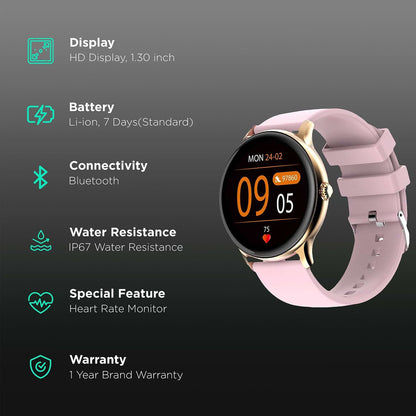 Fire-Boltt Hurricane Smartwatch BSW034-GOLDEN PINK