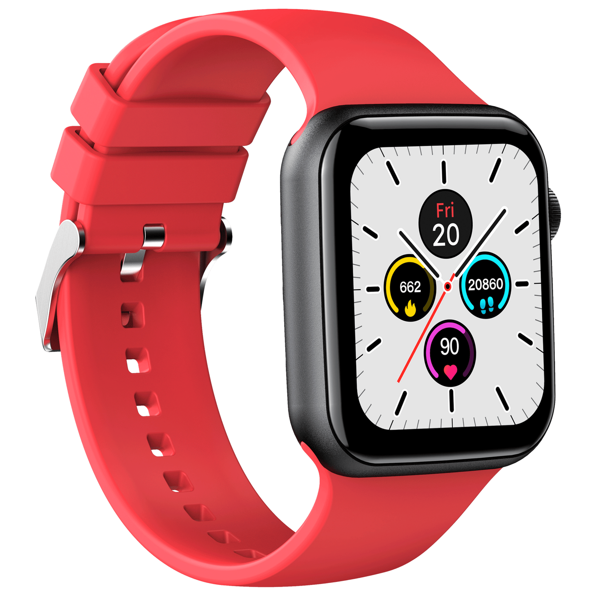 Fire-Boltt Ring Smartwatch with Bluetooth Calling BSW005 RED