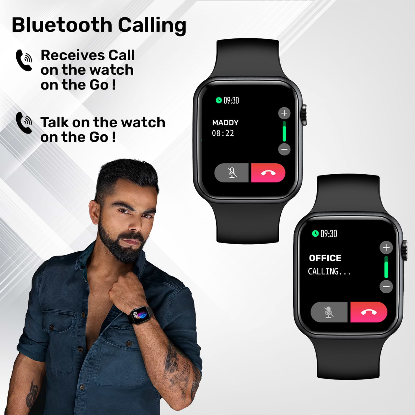 Fire-Boltt Ring Smartwatch with Bluetooth Calling BSW005 BLACK