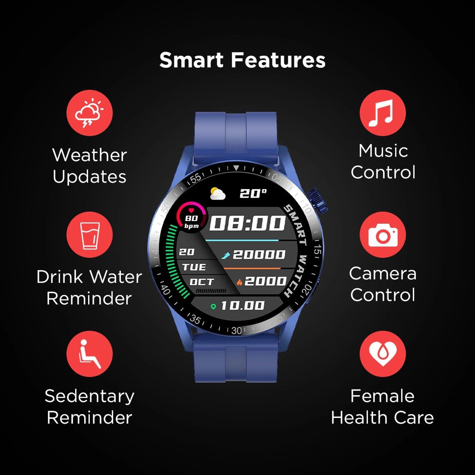 Fire-Boltt Talk Pro Smartwatch with Bluetooth Calling BSW038 BLUE