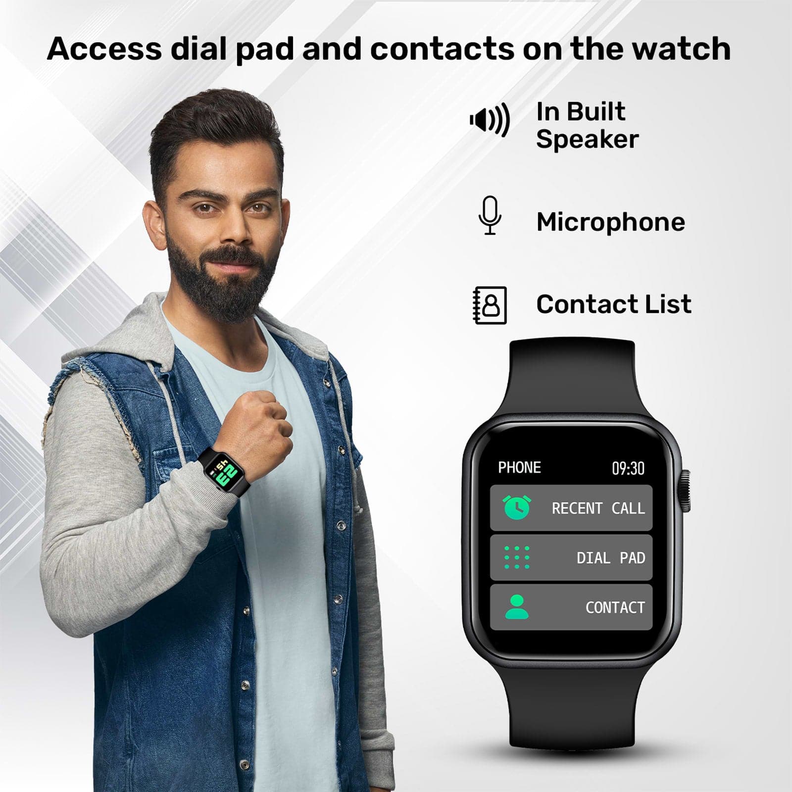 Fire-Boltt Ring Smartwatch with Bluetooth Calling BSW005 BLACK