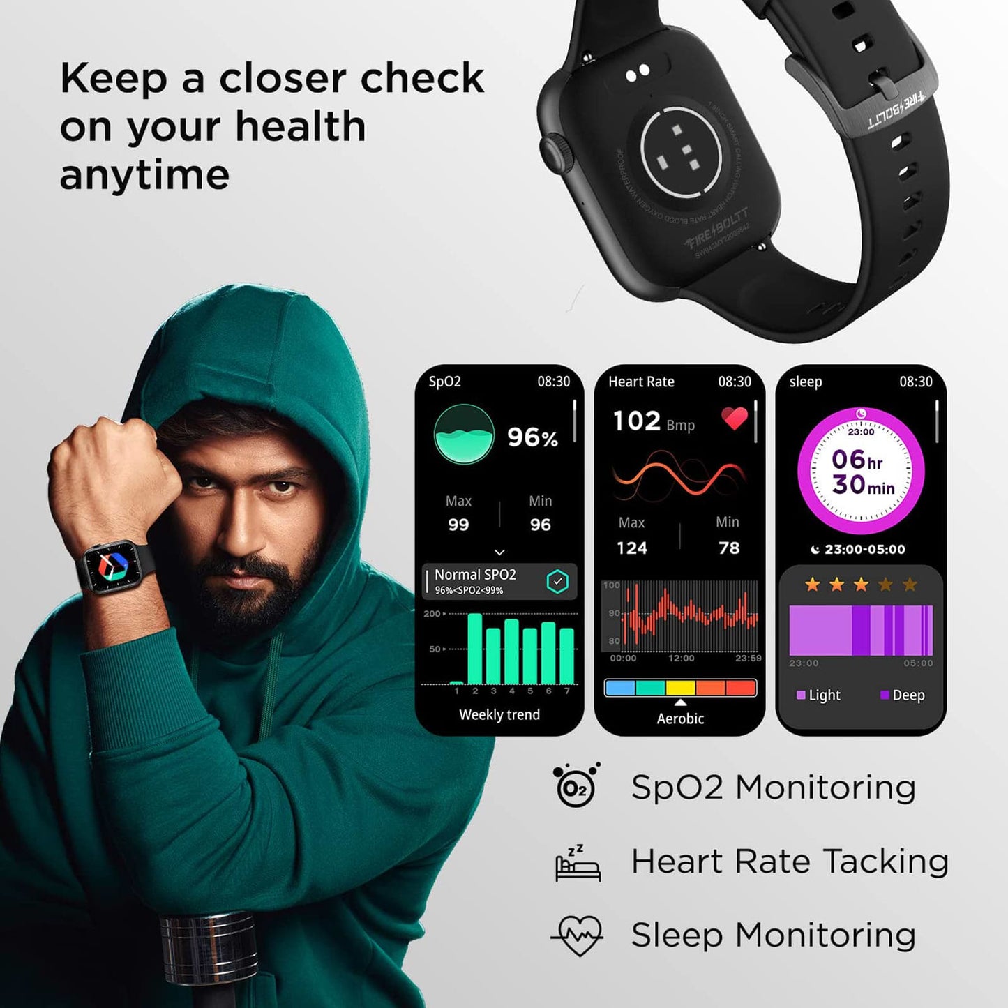 Fire-Boltt Ring 3 Smartwatch with Bluetooth Calling BSW043-BLACK