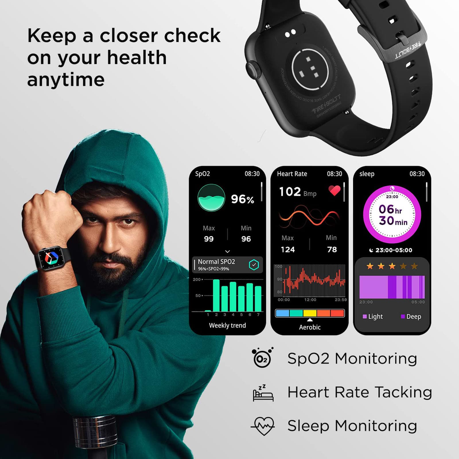Fire-Boltt Ring 3 Smartwatch with Bluetooth Calling BSW043-BLACK