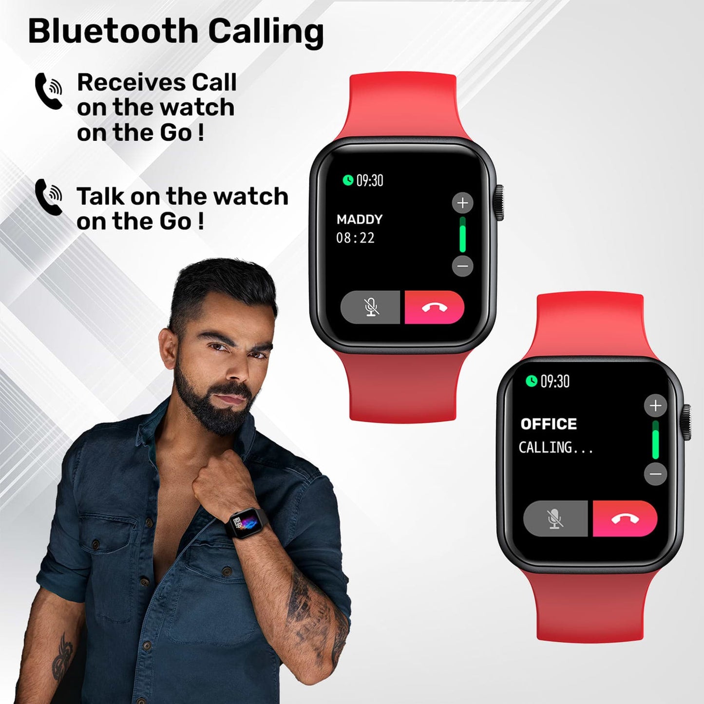 Fire-Boltt Ring Smartwatch with Bluetooth Calling BSW005 RED