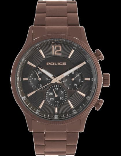 Police Brown Dial Brown Stainless Steel Strap Men'S Watch Nbpl15302Jsbn12M