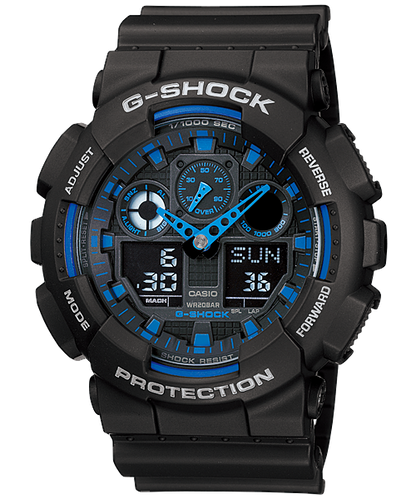 Duo Series Blue Bezel Watch GA100-1A2